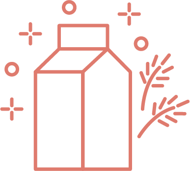 logo représantant une brique de lait et des épis de blé
